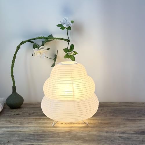 Papierlaterne Tischlampe Dekorative Tischbeleuchtung Japanisches faltbares Origami-Nachtlicht Nachttischlampe Stimmungslicht für Schlafzimmer, Wohnzimmer, Restaurant – Bild 3