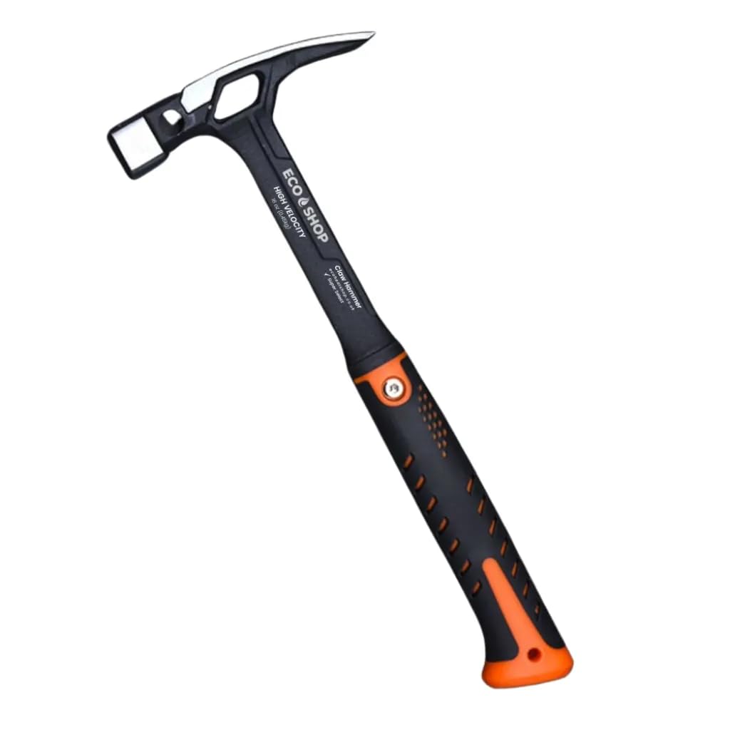 Eco Heat Shop Magnetic Claw Hammer, Steel Handle, 450g/16oz, Black, Forged Steel Head, 39cm x 15cm x 3cm