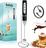 Nahida Milk Frother Wand for Coffee Frother Handheld with Stand Drink Mixer with 3 Heads 3 Speeds Electric Whisk Foam Maker For Latte,...