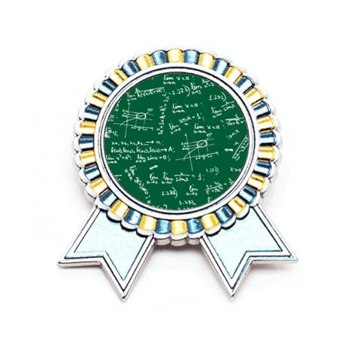 Broche formule mathématique en métal Green Lits M pour sublimer un costume d'enseignant