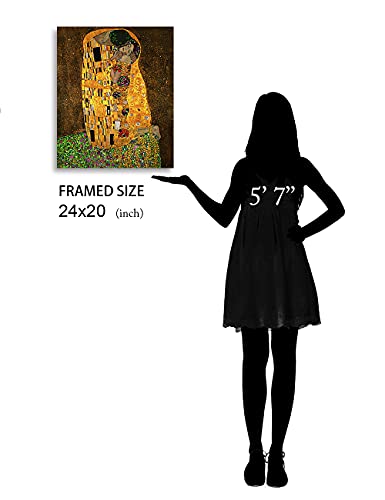 Decorarts - The Kiss, Gustav Klimt Art Reproduction. Giclee Canvas Prints Wall Art For Home Decor 24X20 #TOP5