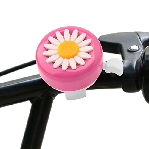 Paliston Kid\'s Bike Bell, Bicycle Bell for Girls, Bike Horn, Toddler Bike Bells (Pink & White)