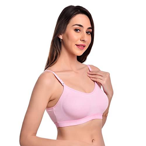 Image of FINE GIRL Women's Cotton Non-Padded Non-Wired Sports Bra Combo (Pack of 3)