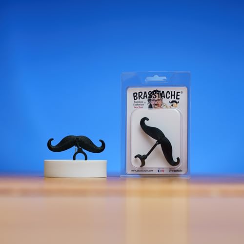 The Original Brasstache 2.0 - New (2024) Clip-on XL Mustache for Trombone or Euphonium Mouthpiece, Large Shank