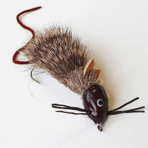 FISHIN ADDICT Pike Mouse Popper Fishing Fly Size 2 / 85mm jointed weedguard