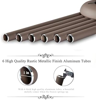 Suntimber Large Wind Chimes for Outside, Deep Tone, 43'' Sympathy Wind Chimes, Brown, 7"x7"x43"Ht., Rustic Aluminium, Painted Finish, 19 inches Long, Plants Theme, Rustproof, WIND_CHIME, 11714601