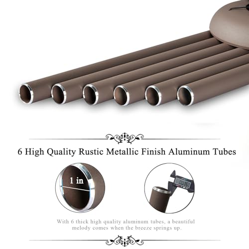 Suntimber Large Wind Chimes for Outside, Deep Tone, 43'' Sympathy Wind Chimes, Brown, 7"x7"x43"Ht., Rustic Aluminium, Painted Finish, 19 inches Long, Plants Theme, Rustproof, WIND_CHIME, 11714601