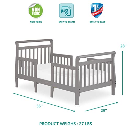 Dream On Me Emma 3-In-1 Convertible Toddler Bed In Storm Grey, Converts To Two Chairs And-Table, Low To Floor Design, Jpma Certified, Non-Toxic Finishes, Safety Rails #TOP4