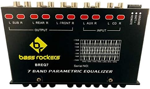 Miniatura 8 de Bass Rockers BREQ7 7 bandas ecualizador paramétrico para audio de coche estéreo amplificador sub alto nivel altavoz entrada alta potencia delantera