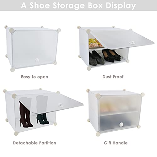 Werkweit Portable Shoe Storage Rack 6-Tier Plastic Cube Storage Tower Shelves For 24 Pairs Of Shoes White Assembled Shoe Cabinet For Entryway, Hallway And Closet For Shoes, Boots, Slippers #TOP2