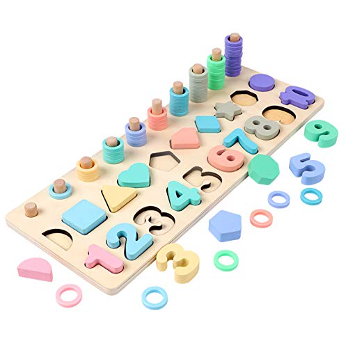 3 em 1 quebra-cabeça de números de madeira tabuleiro logarítmico classificador de contagens jogo bri