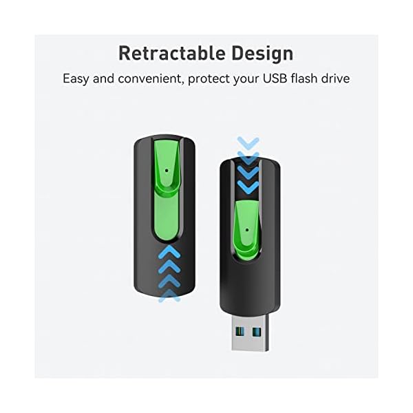 Aiibe 128GB USB 3.0 Flash Drive 5 Pack 128GB Flash Drive USB 3.0 Thumb Drive Bulk USB Memory Stick Pen Drive Jump Drives 128GB USB Drive (5 Pack, Red Green Cyan Yellow Purple) - Image 4