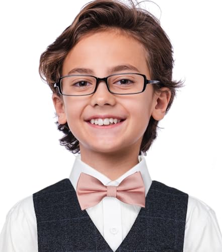 Image of Pre-Tied Adjustable Solid Tuxedo Bow Tie for Boys and Men