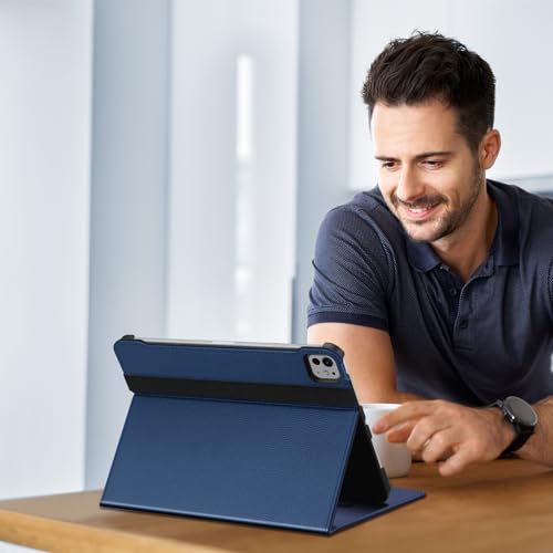 Image of Fintie Folio Case for iPad Pro 11-inch (M5) 2025 / (M4) 2024 - Multiple Angles Viewing Stand Protective Cover with Pencil Holder & Pocket, Auto Wake /Sleep, Navy