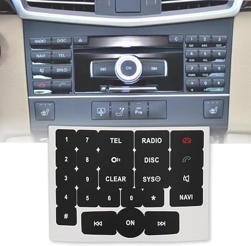 Image of Car Interior Stickers Button Decals Compatible with Mercedes Benz A W176 B W246 C W204 E W212 SLK R172 CLS W218 GLK X204 SL R231 Steering Wheel AC Window Radio Number Door & Air Conditioner Repair Kit