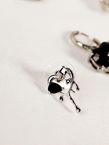 Ojerry Cool Trendy Y2K Grunge Gothic Punk Things Black Dripping Heart Shaped Pendant Stud Earrings Jewelry Accessories Gifts For Women Teen Girls Trendy Stuff 2023 In Their 20S #TOP6