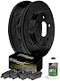 Hart Brakes Front Brakes and Rotors Kit |Front Brake Pads| Brake Rotors and Pads| Ceramic Brake Pads and Rotors |fits 2021 Toyota RAV4 Prime, 2021-2022 Toyota Sienna