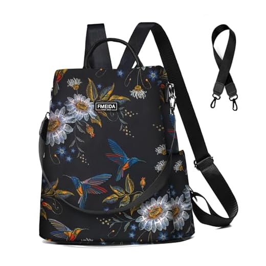 Fmeida Mochila Antirrobo Mujer Casual Mochila Mujer, Bolso Mochila Mujer Impermeable de Nylon, Bolso Mujer Ligero para Todos los Díario, Viajes Cortos, Trabajo