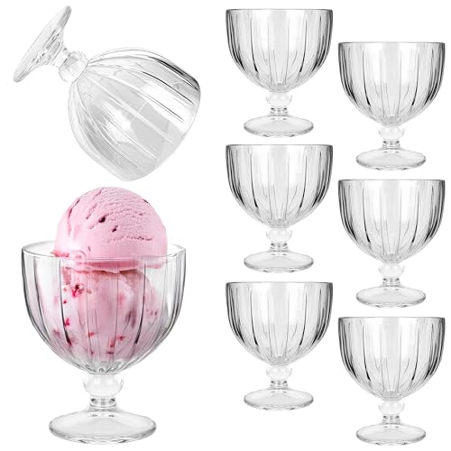 KADAX Lot de 6 coupes à glace, en verre, 390 ml, verres à dessert, bols à glace, bols à dessert, bols à glace, bols à dessert, bols à glace, bols à glace, bols à dessert, passent au lave-vaisselle