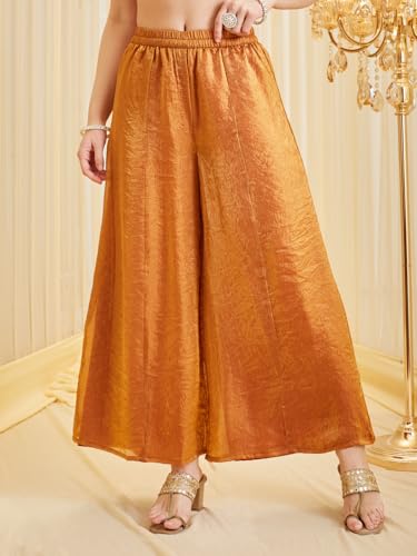 Image of MOKOSH Women's Silk Embroidered Anarkali Kurta and Sharara with Dupatta Set | Ethnic Set | Suit Set | Kurta Set