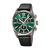 LOTUS Orologio Uomo Analogico Pelle Nera - Quarzo - Cronografo - Calendario - Vetro Minerale - Impermeabile 10 ATM Casual 18683/4 Chrono