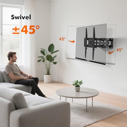 Accroche television mural orientable pour supprimer les reflets et optimiser l'angle