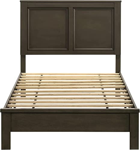 New Classic Furniture Aries Solid Wood Twin Size All-In-One Panel Bed, Gray, Grey #TOP2