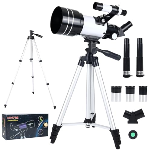 Telescopes for Kids & Beginners & Adult, Urtioty 70mm Astronomy Refractor Telescope with Adjustable Tripod for Sky Star Gazing