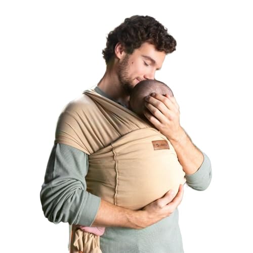 Jané Cocoon Fular Porteo Elástico, Desde Nacimiento hasta 20 kg, 5 m, Método Canguro, Ergonómico y Transpirable, con Bolsa, Beige