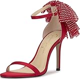 Sandalias Jessica Simpson Moure, Sandalia con talón Mujer, Red Muse, 41.5 EU