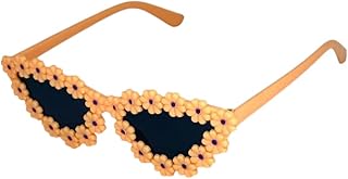 نظارة شمسية للاطفال بأطلالة صيفية تناسب جميع الاذواق لون برتقالى على شكل ورد بنمط عين القطة