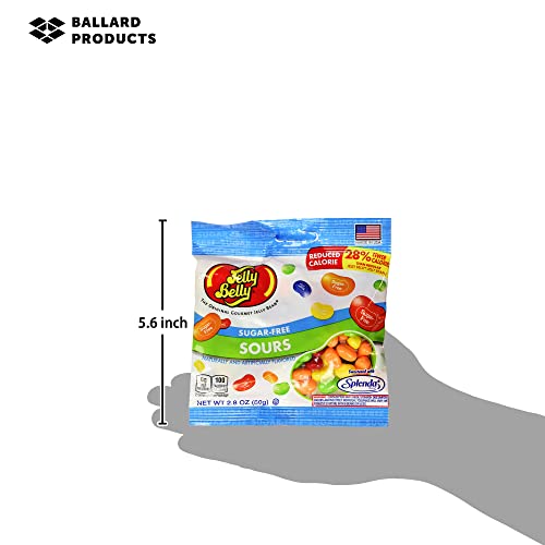 Jelly Belly Sugar Free Jelly Beans Sour Flavors Pack Of 4-4 Bags Of Sugar Free Candy Jelly Beans - 2.8Oz Each - Sugarless Candy For Diabetics - Bundle With Ballard Products Pocket Bag #TOP2