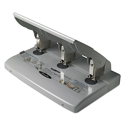 Swingline 3 Hole Punch Heavy Duty, 75 Sheet Capacity Three Hole Puncher 3 Ring, Paper Punch, Gray (74550) by Swingline - Image 3