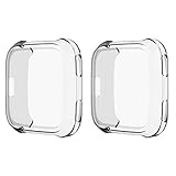 KPYJA for Fitbit Versa Protective Case, Slim Screen Protector Plated TPU Case Scratch Resistant Cover Compatible  Fitbit Versa Smart Watch (Clear)