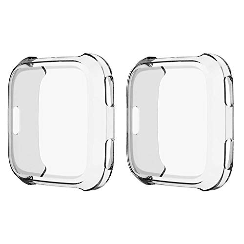 2-Pack Screen Protector Compatible with Fitbit Google Ace LTE Case, Tempered Glass All-Around Protective Screen Full Hard PC Cover Bumper Compatible for Fitbit Google Ace LTE Smart Watch (Glod+Glod)