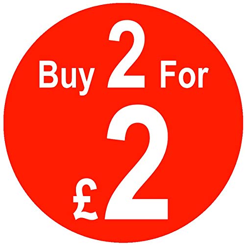 Retail Pricing Round Sticker 13mm 'Buy 2 for £2' Sticky Labels Pack of 100 Self Adhesive Price Stickers Easy Peel Price Labels for Display No Residue Sale Stickers for Retail Sale Tags Sticker Pack — image 1