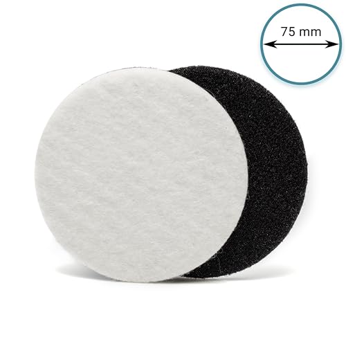 Glass Polish - 75 mm - Packung mit 10 Filz-Polierscheiben für Glas, Kunststoff, Metall, Marmor und mehr