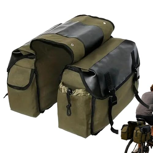 Bike Saddle Bag | Waterproof Canvas Organizer - Motorcycle Side Bag | for Motorbike Bicycle Biking Touring Commuting Travel Road
