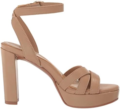 Naturalizer Womens Mallory Ankle Strap Platform Strappy Heeled Sandal,Birchwood Brown Leather,9.5M | Image 5