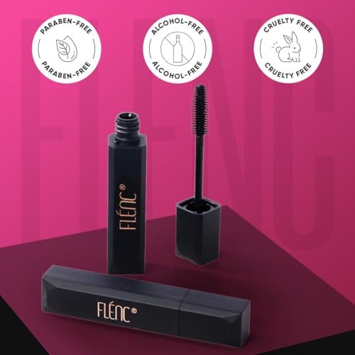Flénc Fringe Mascara Waterproof Black | 24 hrs Longlasting Mascara For Women With Water & Smudge-Proof Formula | Volumizing Mascara For Curling & Enlongating Effect | 15 ml - Image 6