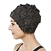 BEEMO Floral Petal Ladies Bathing Swim Cap - Black