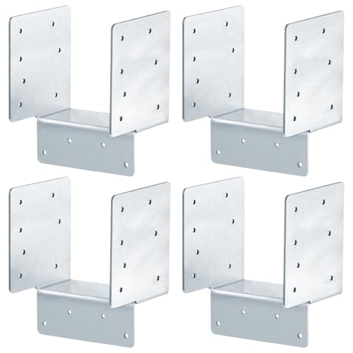 4 Pack 6x6 Post Header Joist Hanger,Pergola Post to Beam Connector
