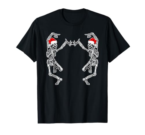 Dancing Christmas Skeletons Maglietta