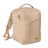 Cabin Max Manhattan - Mochila (40 x 30 x 20 cm, 24 L, tela reciclada, autorizada para vuelo, compatible con Wizz Air), color negro, champán