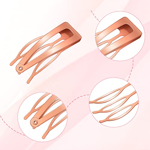 32 Pieces Snap Hair Clips For Women, 3 Prong Clips For Hair, Double Grip Hair Clips Metal Snap Clips, Hair Comb Clips Snap Hair Barrettes For Women Girls Hair Accessories (Rose Gold, Black) #TOP2