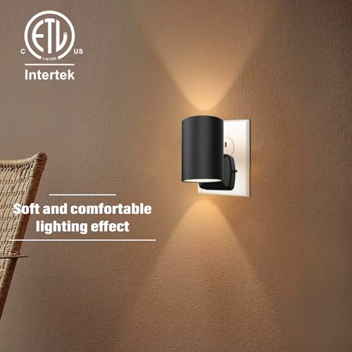 Image of Night Lights Plug into Wall: ETL Certified Soft White 2700K Dusk to Dawn Sensor Dimmable LED Plug in Night Light for Hallway Bedroom Stairway Wall Socket - Modern Night Light(2 Pack)