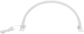 25W Desktop LED Light Half Moon Shaped, Adjustable Brightness, White, Stable Standing, Easy to Install, Wide Use for Eyelash Extension, Eyebrow Tattooing Nail Art (US Plug)