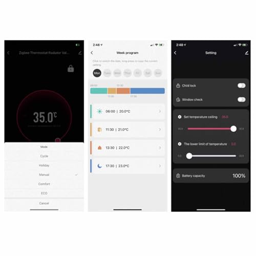 Vanne thermostatique programmable TRV chauffage connecté application et voix