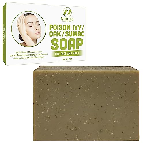 Poison Ivy Soap Bar - All Natural Poison Ivy Treatment - Anti-Itch Soap Skin Cleanser Bar for Poison Ivy Poison Oak & Sumac - Removes Oils Soothes & Relieves Rashes - 4 oz Bar Made in USA