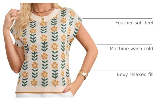 Image of GREAIDEA Womens Sleeveless Sweater Vest Crewneck Cap Sleeve Knit Tops Trendy 2026 Summer Spring Business Casual Shirts